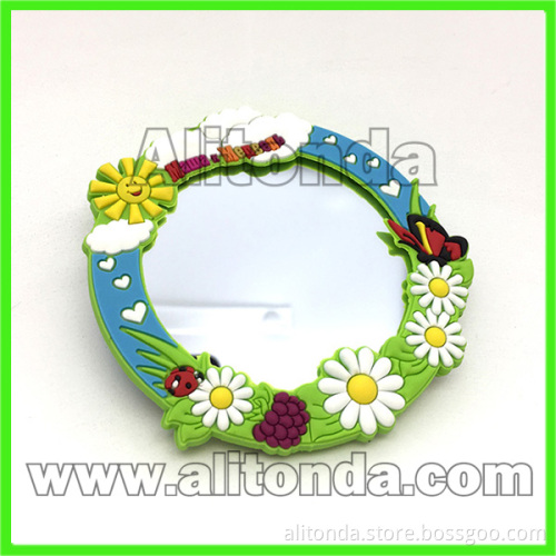 PVC cartoon mini portable makeup mirror promotional mirror